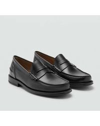 Mango - Aged-Leather Loafers - Lyst
