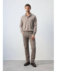 Mango - Fine-Knit Polo Jumper - Lyst