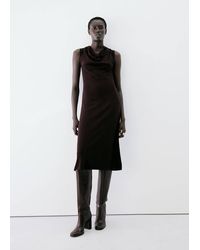Mango - Draped Midi-Dress - Lyst