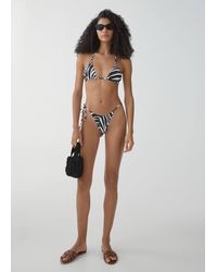 Mango - Leopard Bikini Top - Lyst