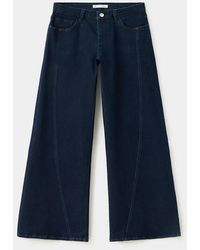 MANGO TEEN - Wide-Leg Jeans With Decorative Stitching - Lyst
