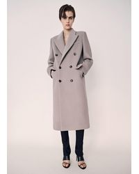 Mango - Manteau En Laine À Double Boutonnage Marron Moyen - Lyst