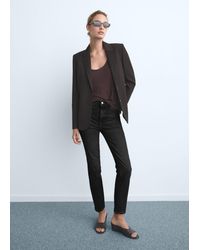 Mango - Claudia Slim-Fit Cropped Jeans - Lyst