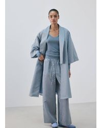 Mango - Silk Blend Striped Kaftan Pyjamas - Lyst