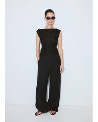 Mango - Asymmetrisches Top Mit Floralen Stickereien - Lyst