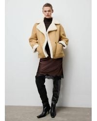Mango - Suede-Effect Jacket With Shearling Collar - Lyst