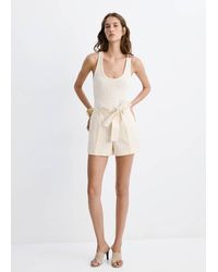 Mango - Combined Knit Jumpsuit With Belt - Lyst