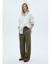 Mango - V-Neck Knit Sweater - Lyst