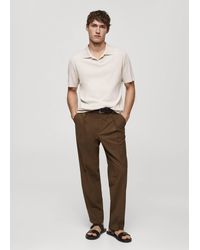 Mango - Fine Knit Cotton Polo Shirt - Lyst