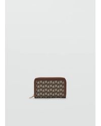 Mango - Medium Wallet With Logo Print - Lyst