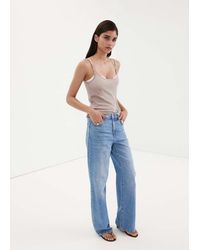 Mango - Danila High-Waisted Wide Leg Jeans - Lyst