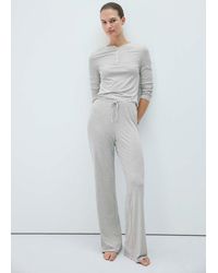Mango - Striped Pyjama Trousers With Adjustable Waistband - Lyst