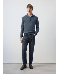 Mango - Wool-Cashmere Blend Knit Polo Jumper - Lyst