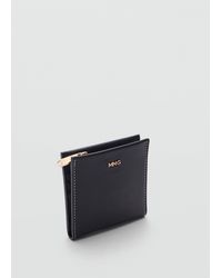 Mango - Embossed Wallet With Logo Dark - Lyst