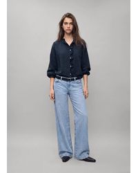 MANGO TEEN - Blouse With Textured Ruffle Detail - Lyst