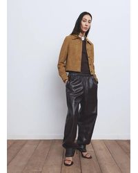 Mango - Suede Jacket With Buttons - Lyst