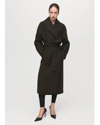 Mango - Manteco Wool Coat With Belt - Lyst