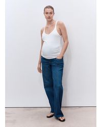 Mango - Top Coton Grossesse Maternité Blanc - Lyst