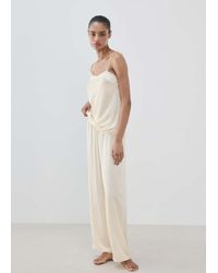 Mango - Satin Lace-Trim Pyjama Trousers - Lyst