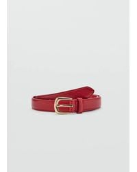 Mango - Leather-Effect Belt With Metal Buckle - Lyst