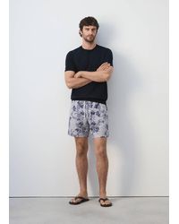 Mango - Printed Drawstring Swimming Costume - Lyst