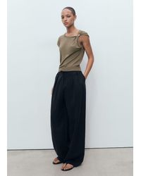 Mango - Fine-Knit Sweater With Metallic Detail - Lyst