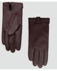 Mango - Leather Gloves With Buckle - Lyst