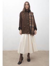 Mango - Check Scarf With Fringed Ends - Lyst