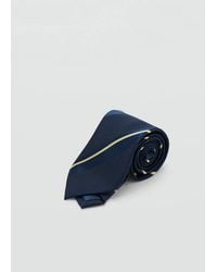 Mango - Striped Tie With Combined Patterns - Lyst