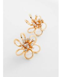 Mango - Flower Crystal Earrings - Lyst