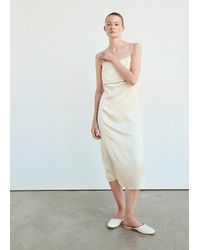 Mango - Satin Viscose Nightdress With Contrast Piping - Lyst