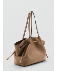Mango - Large Faux Leather Shoulder Bag - Lyst