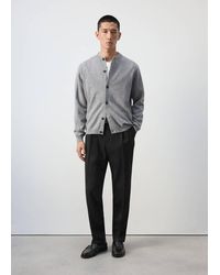 Mango - 100% Wool Fine-Knit Cardigan - Lyst