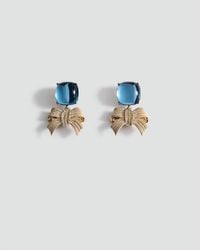 Mango - Bow Earrings With Combined Materials - Lyst