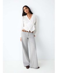 MANGO TEEN - Wide Leg Stitched Jeans - Lyst