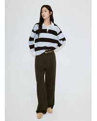Mango - Striped Polo Neck Sweater - Lyst