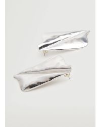 Mango Twisted Earrings Silver - Metallic