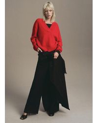 Mango - Chunky-Knit V-Neck Sweater - Lyst
