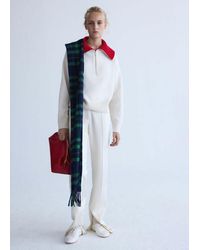 Mango - Wool Sweater With Contrast Collar - Lyst