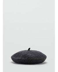 Mango - Knitted Wool-Blend Beret - Lyst