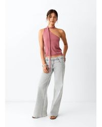 MANGO TEEN - Wide Leg Jeans With Stud Details - Lyst