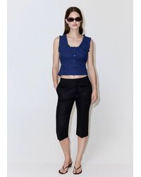 Mango - Cotton Blouse With Broderie Anglaise Embroidery - Lyst