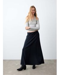 MANGO TEEN - Knitted Long Skirt With Seam Detail - Lyst