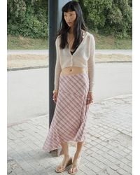 Mango - Checked Asymmetric Skirt - Lyst