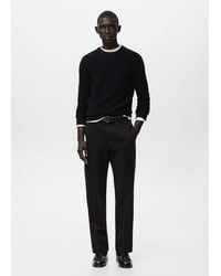 Mango - 100% Cotton Structured Knitted Sweater - Lyst