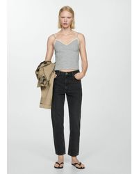 Mango - Mom High-waist Jeans Black - Lyst