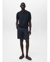 Mango - Cotton Fine-Knit T-Shirt - Lyst