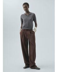 Mango - Pullover Aus 100 Wolle Mit V-Ausschnitt - Lyst