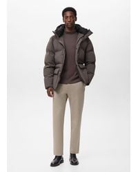 Mango - Pantaloni Slim-Fit Comfort Stretch Coulisse Grigio Chiaro/Pastello - Lyst