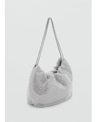 Mango - Schultertasche Mit Strasssteinen - Lyst